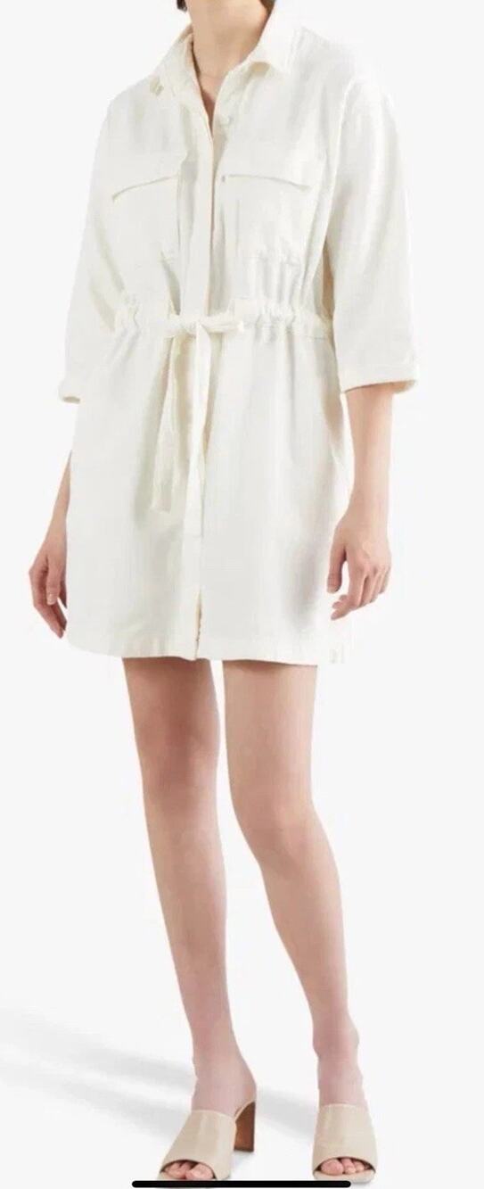 Levi's L93808 Womens White Ainsley Denim Utility Dress Size Small (NWT)